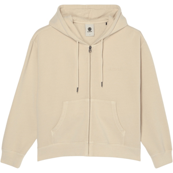 2026 Element Womens Lowcase Pigment Zip Thru Hood ELJFT00135 - Oat Milk